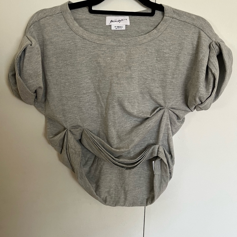The line by K Joseph cropped gathered cotton-blend Jersey T-shirt size xs